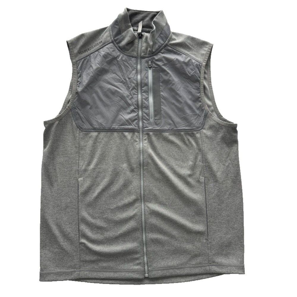 Vineyard Vines OTG On The Go Fairhaven Vest Grey Performance Men's M Crisp